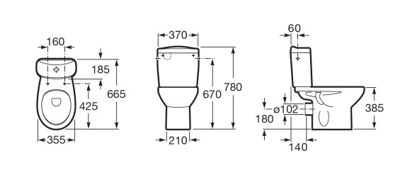 Чаша унитаза напольного Roca Victoria, белый (7.3423.9.900.0)