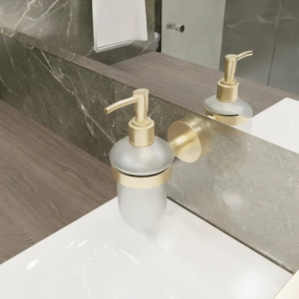 Дозатор жидкого мыла Fixsen Comfort Gold стекло, золото сатин (FX-87012)