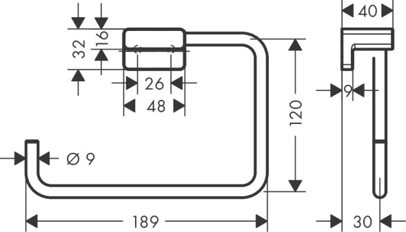 Кольцо для полотенца Hansgrohe AddStoris, хром (41754000)