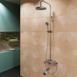 Душевая система 1/2 кер ML2419 излив лейка 1 позиция +лейка "Тропический душ" ХРОМ - ML2419