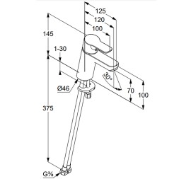 Смеситель для раковины KLUDI PURE&EASY 70 однорычажный, хром (370280565)
