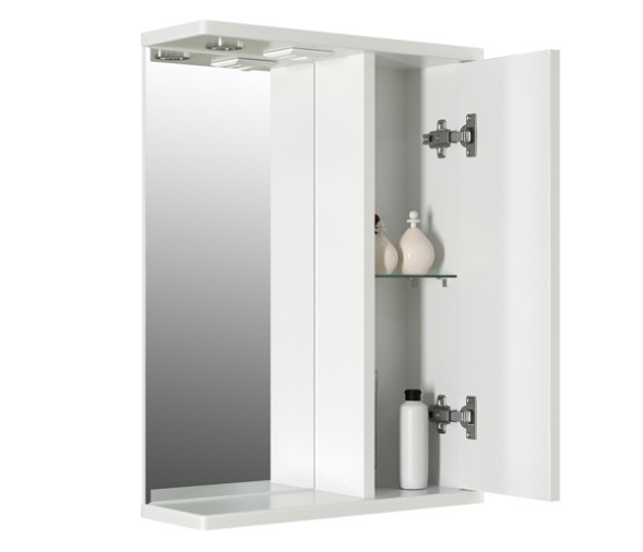 Зеркальный шкаф &amp;quot;ЭТЬЕН-50&amp;quot; правый с подсветкой (ПВХ) - 542403 