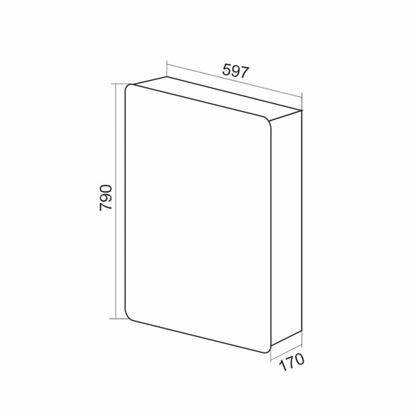 Зеркальный шкаф &amp;quot;ВЕКТОР&amp;quot; 600*800 (ШВ) универсальный, бесконтактный сенсор, светодиодная подсветка - 554817 