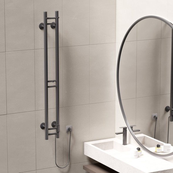 Полотенцесушитель MIXLINE MOON GRAPHITE 120/10 (таймер,103 Вт) электрический ГРАФИТ - ML-556252 