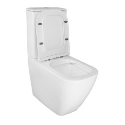 Унитаз-компакт Azario MIRADA S 385х620х920 напольный, безободковый в комплекте с бачком и сиденьем микролифт, белый (AZ-1288A)