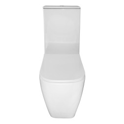 Унитаз-компакт Azario MIRADA S 385х620х920 напольный, безободковый в комплекте с бачком и сиденьем микролифт, белый (AZ-1288A)