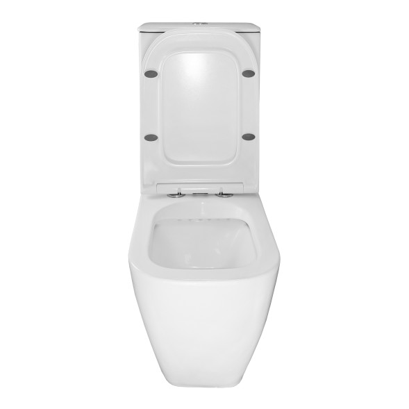 Унитаз-компакт Azario MIRADA S 385х620х920 напольный, безободковый в комплекте с бачком и сиденьем микролифт, белый (AZ-1288A)