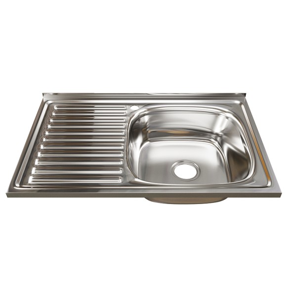 Мойка 80х50 (0,8) прав. вып 3 1/2 MIXLINE 18см с сифоном - 528178 