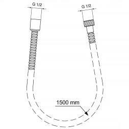 Шланг для душа Ideal Standard METALFLEX металлический, 1500мм, хром (BF150AA)