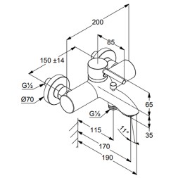 Смеситель для ванны и душа KLUDI BOZZ  черный матовый (386913976)