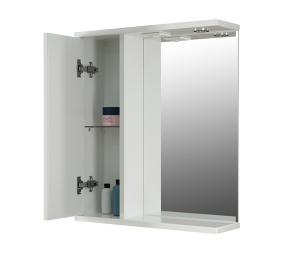 Зеркальный шкаф &amp;quot;ЭТЬЕН-60&amp;quot; левый с подсветкой  (ПВХ) - 542407 