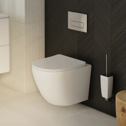 Унитаз подвесной безободковый IDDIS BLARNSEi25 "Blanko" сиденье дюропласт, микролифт - BLARNSEi25