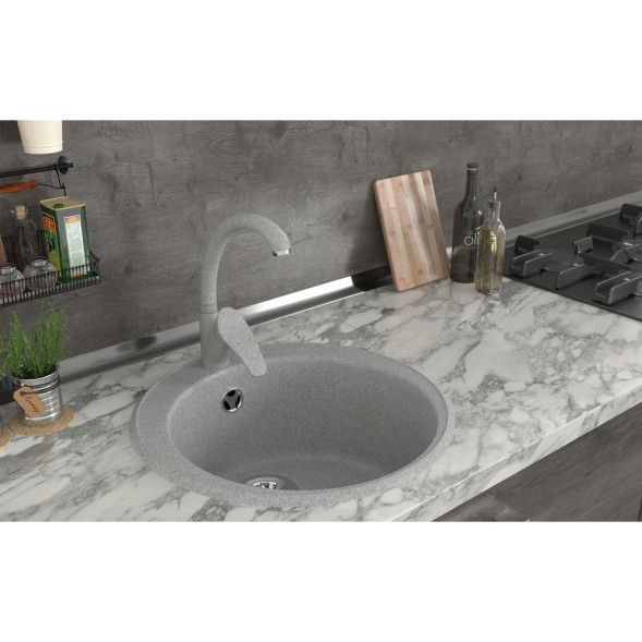 Мойкa ML-GMS01 СТАНДАРТ круглая, светло-серый (310), 470мм (глуб. чаши 180) - 00-00002348 