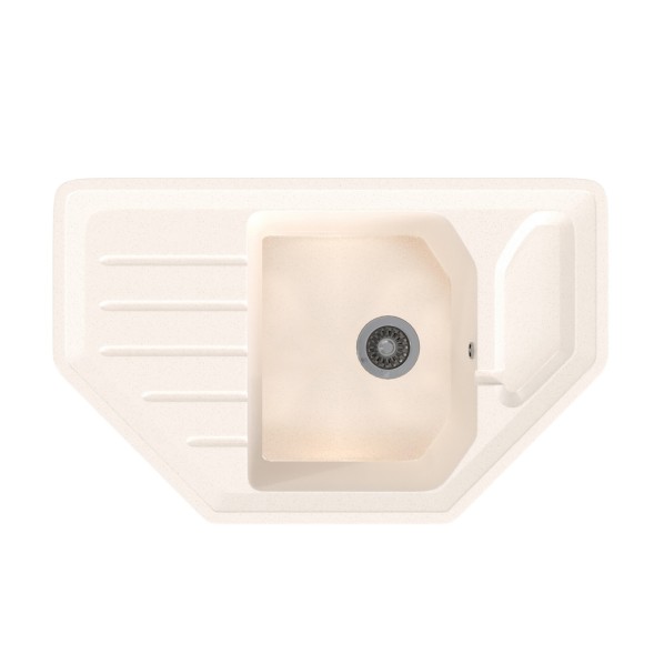 Мойка ML-GMS17 СТАНДАРТ угловая с крылом, белый (331), 780*485*190мм - 00-00002373 