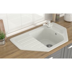 Мойка ML-GMS17 СТАНДАРТ угловая с крылом, белый (331), 780*485*190мм - 00-00002373 