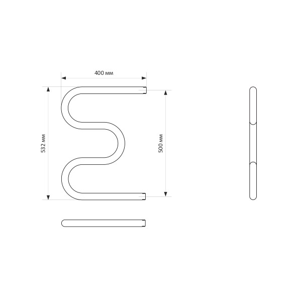 Полотенцесушитель MIXLINE SIMPLE M 50х40 1&amp;#039;&amp;#039; - ML-556294 