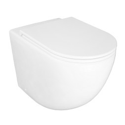 Унитаз приставной Azario Grado 365х570х410 безободковый, смыв &amp;quot;Торнадо&amp;quot;, в комплекте с быстросъемным сидением микролифт (AZ-2141D-UQ1)