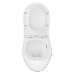 Унитаз приставной Azario Grado 365х570х410 безободковый, смыв &amp;quot;Торнадо&amp;quot;, в комплекте с быстросъемным сидением микролифт (AZ-2141D-UQ1)