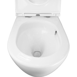 Унитаз приставной Azario Grado 365х570х410 безободковый, смыв &amp;quot;Торнадо&amp;quot;, в комплекте с быстросъемным сидением микролифт (AZ-2141D-UQ1)