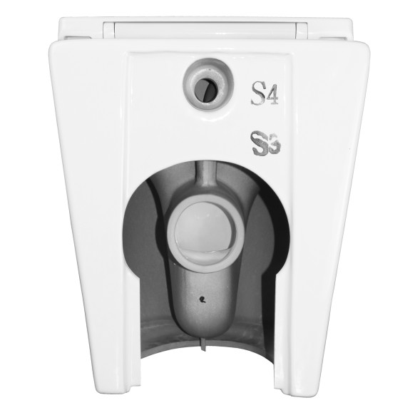 Унитаз приставной Azario Grado 365х570х410 безободковый, смыв &amp;quot;Торнадо&amp;quot;, в комплекте с быстросъемным сидением микролифт (AZ-2141D-UQ1)