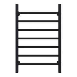 Полотенцесушитель водяной AZARIO ANCONA 500/800 квадрат, 7 секций, нижнее/диагональное подключение, 1/2", черный (AZ83915B)