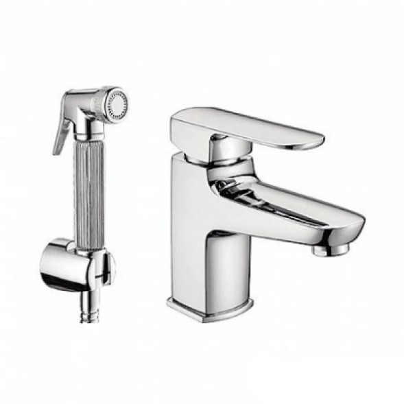 Смеситель для раковины 35к L1254 Ledeme с гигиен лейкой, латунь - L1254 