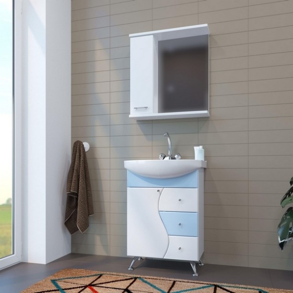 Зеркальный шкаф &amp;quot;Росток 65&amp;quot; левый без подсветки ПВХ) - 537420 