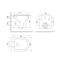 Унитаз подвесной безободковый IDDIS CALRNSEi25 "Calipso" сиденье дюропласт, микролифт - CALRNSEi25