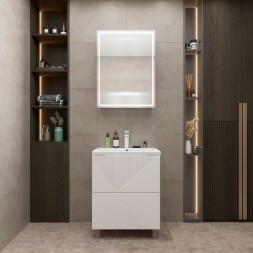 Тумба д/ванной &amp;quot;ВЕКТОР-65&amp;quot; &amp;quot;push-to-open&amp;quot; под раковину Нелли-65 (MIXLINE) (ПВХ) - 554823 