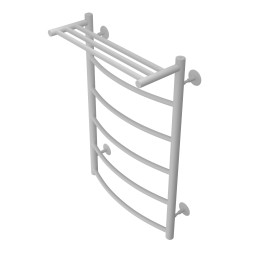 Полотенцесушитель водяной AZARIO VERONA 500/800 с полкой, 5 секций, нижнее/диагональное подключение, 1/2", белый (AZ83862PW)