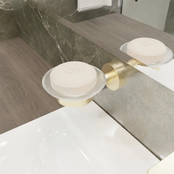 Мыльница Fixsen Comfort Gold стекло, золото сатин (FX-87008)