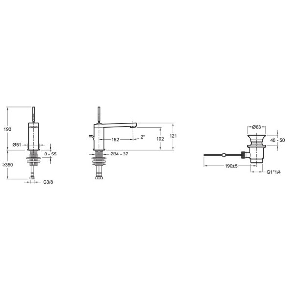 Смеситель для раковины Jacob Delafon Composed с донным клапаном, хром (E73158-CP)
