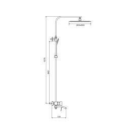 Душевая система 35к G2407-8 GAPPO лейка "Тропический душ" БЕЛЫЙ-ХРОМ - G2407-8