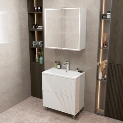 Тумба д/ванной &amp;quot;ВЕКТОР-75&amp;quot; &amp;quot;push-to-open&amp;quot;под раковину Нелли-75 (MIXLINE) (ПВХ) - 554822 