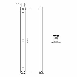 Полотенцесушитель MIXLINE STAR 1 150/7,5 (1/2" ВР,вентиль угловой 3/4''х1/2'' вн/нар) - ML-556254