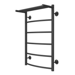 Полотенцесушитель водяной AZARIO VERONA 500/800 с полкой, 5 секций, нижнее/диагональное подключение, 1/2", графит (AZ83864PG)