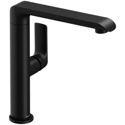 Смеситель для раковины-чаши Ravak Flat FL 016.20 поворотный излив, керамический картридж, черный матовый (X070174)