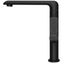 Смеситель для раковины-чаши Ravak Flat FL 016.20 поворотный излив, керамический картридж, черный матовый (X070174)