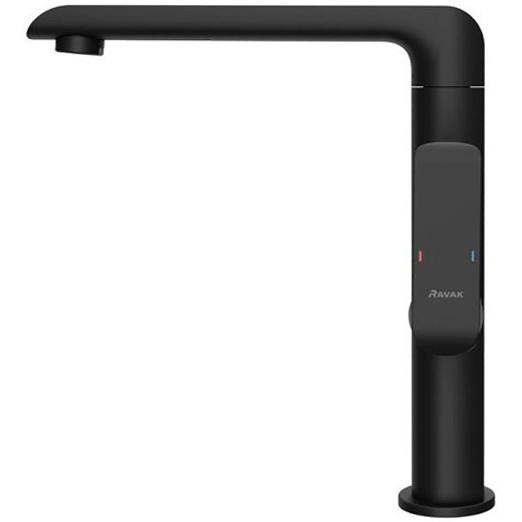 Смеситель для раковины-чаши Ravak Flat FL 016.20 поворотный излив, керамический картридж, черный матовый (X070174)