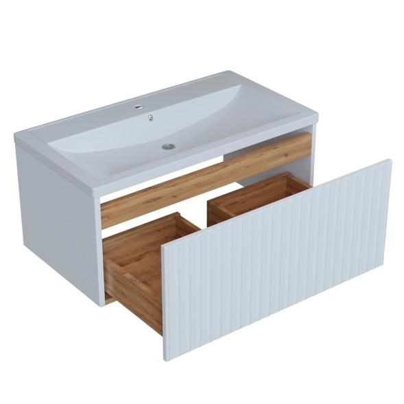 Тумба д/ванной &amp;quot;ВЕКТОР-80&amp;quot; подвесная &amp;quot;push-to-open&amp;quot; под раковину Марго-80 (MIXLINE) (ПВХ) - 554819 