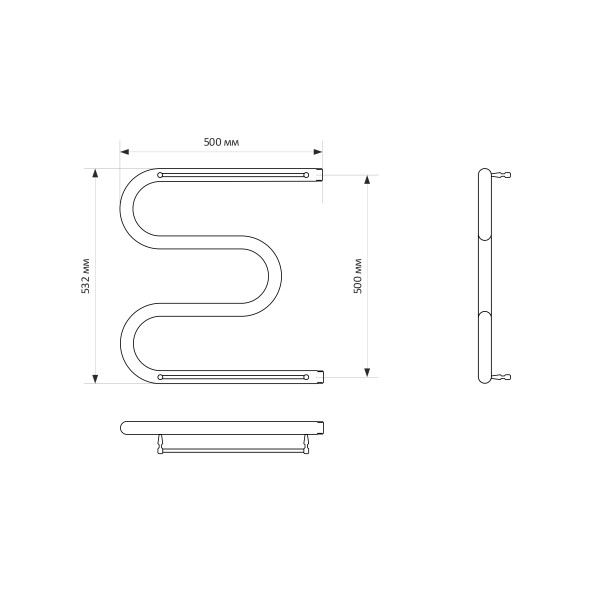 Полотенцесушитель MIXLINE SIMPLE M 50х50 1&amp;#039;&amp;#039; ПОЛКА - ML-556298 
