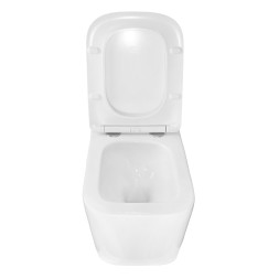 Унитаз подвесной Loranto Delphi 340х485х290 безободковый с системой смыва Tornado в комплекте с быстросъемным сиденьем микролифт (91343)