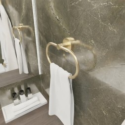 Полотенцедержатель Fixsen Comfort Gold кольцо, золото сатин (FX-87011)