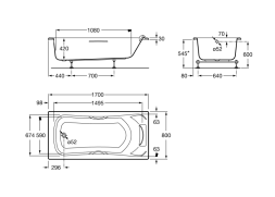 Ванна акриловая Roca BeCool прямоугольная 170х80