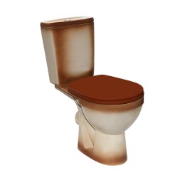 Унитаз-компакт &amp;quot;Рио&amp;quot; коричневый (гориз, нижн, сид.полип., 2-кн.арм.) (Rosa) - 4640021065747 