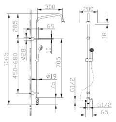Душевая система Bravat Fit S Хром (D283CP-2A-RUS)