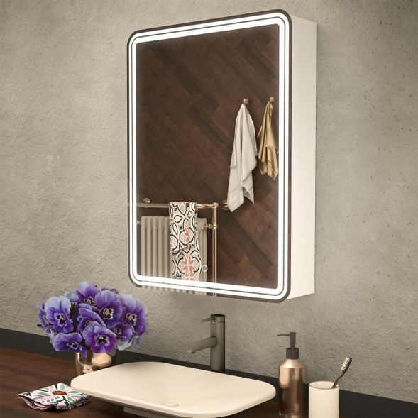 Зеркальный шкаф MIXLINE &amp;quot;Адриана&amp;quot; 600*800 (ШВ) правый,сенсорный выкл, светодиодная подсветка - MLW.Ad.6-8.R.1.2 