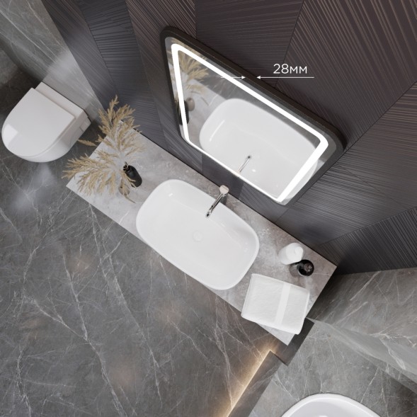 Зеркало MIXLINE &amp;quot;Мальта-лофт&amp;quot; 600*800 (ШВ) сенсорный выключатель, пластиковая рама - LED-00002353 