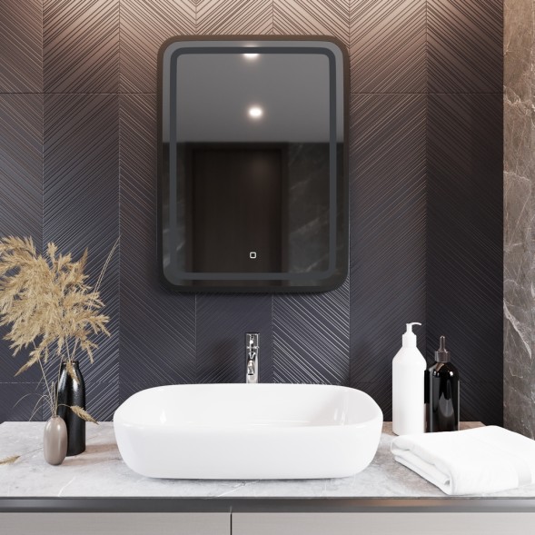 Зеркало MIXLINE &amp;quot;Мальта-лофт&amp;quot; 600*800 (ШВ) сенсорный выключатель, пластиковая рама - LED-00002353 