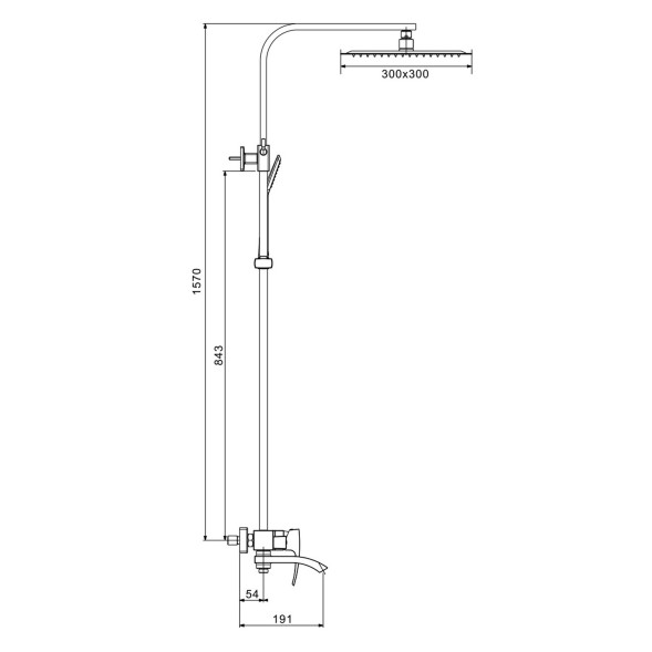 Душевая система 35к G2407 GAPPO лейка &amp;quot;Тропический душ&amp;quot; ХРОМ - G2407 